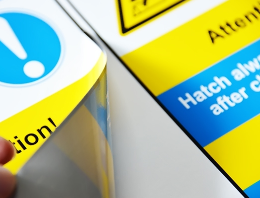 黃色警示PVC貼紙