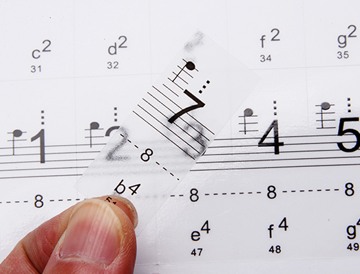 透明鋼琴音階貼紙